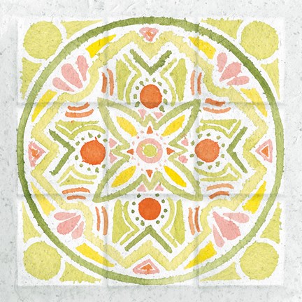 Framed Citrus Tile III Print