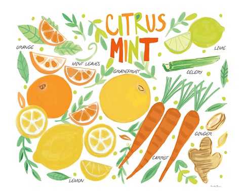 Framed Fruity Smoothie IV on White Print