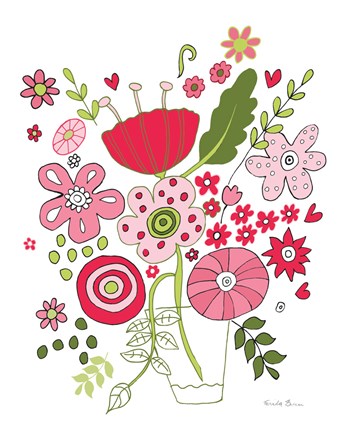 Framed Valentines Flowers IV Print