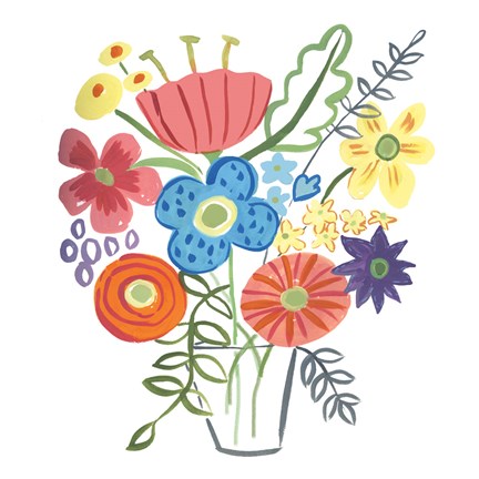 Framed Floral Medley I Print