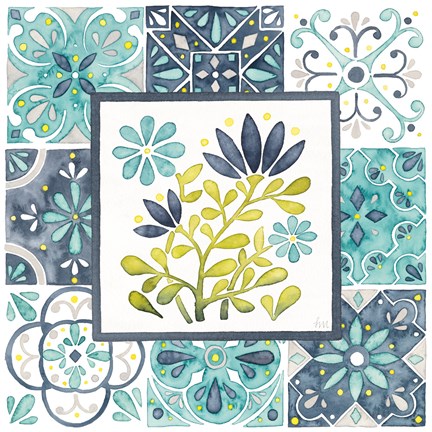 Framed Garden Getaway Patchwork III Print