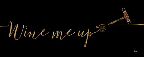 Framed Underlined Wine III Black Print