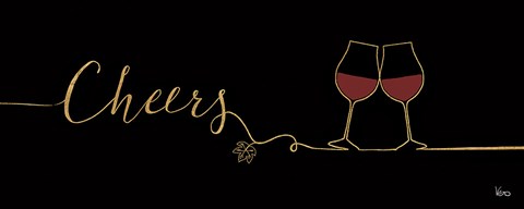 Framed Underlined Wine I Black Print