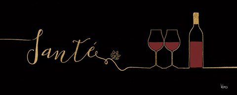 Framed Underlined Wine II Black Print