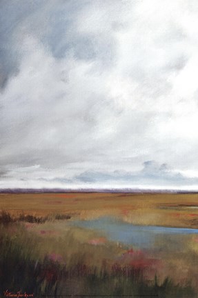 Framed Sunset Over The Marsh I Print