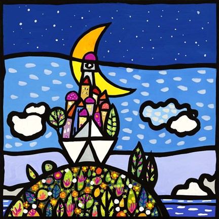 Framed Barca sulla Collina Print