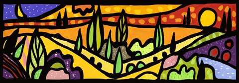 Framed Vallata al Tramonto Print