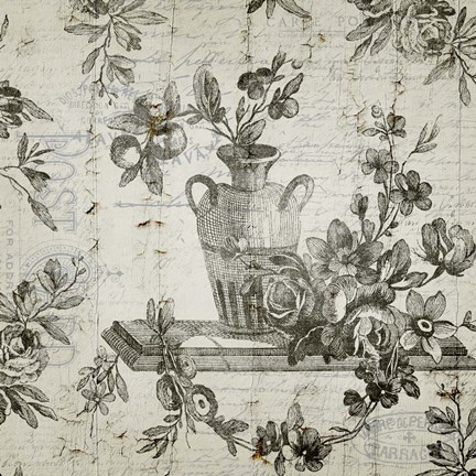 Framed BW Flowers Grunge One Print