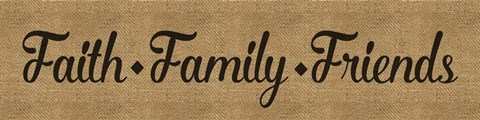 Framed Faith Family Friends Burlap Print