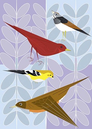 Framed Songbird Squares Print