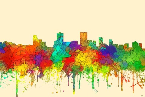 Framed Anchorage Alaska Skyline-SG Print