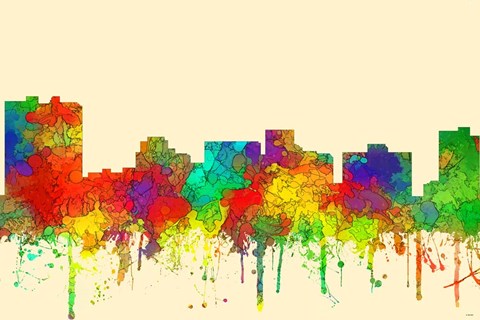 Framed Arlington Texas Skyline-SG Print