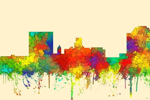 Framed Augusta Georgia Skyline-SG Print