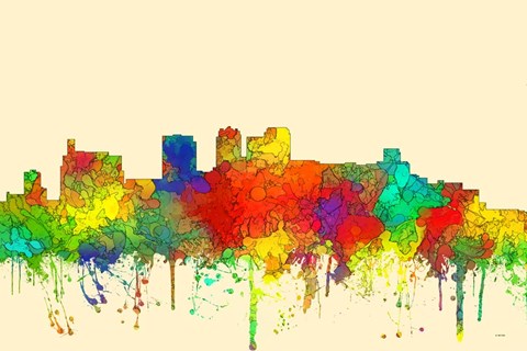 Framed Birmingham Alabama Skyline-SG Print