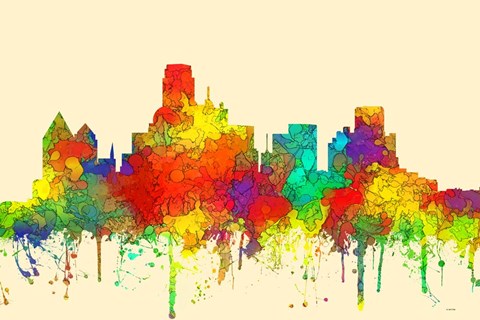 Framed Dallas Texas Skyline-SG Print