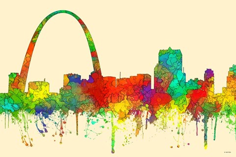 Framed Gateway Arch St Louis Missouri Skyline-SG Print