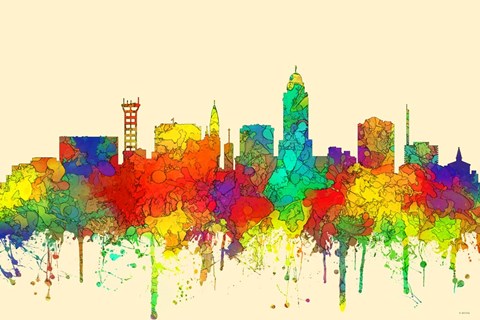 Framed Lincoln Nebraska  Skyline-SG Print