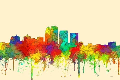 Framed Louisville Kentucky Skyline-SG Print