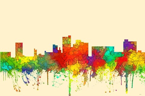 Framed Lubbock Texas Skyline-SG Print