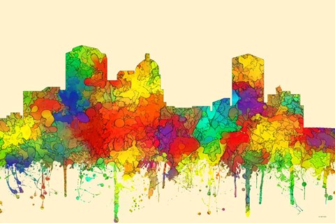 Framed Montgomery Alabama Skyline-SG Print