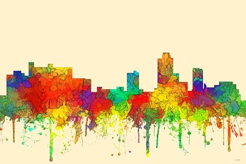 Framed New Brunswick New Jersey Skyline-SG Print