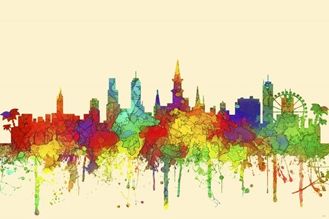 Framed New Orleans Louisiana Skyline-SG Print