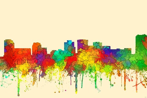 Framed Norfolk Virginia Skyline-SG Print