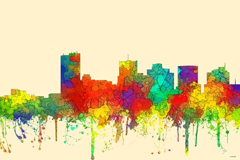 Framed Phoenix Arizona Skyline-SG Print