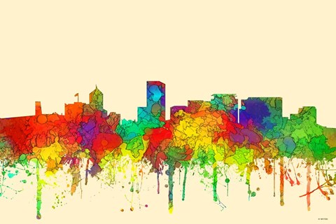 Framed Portland Oregon Skyline-SG Print