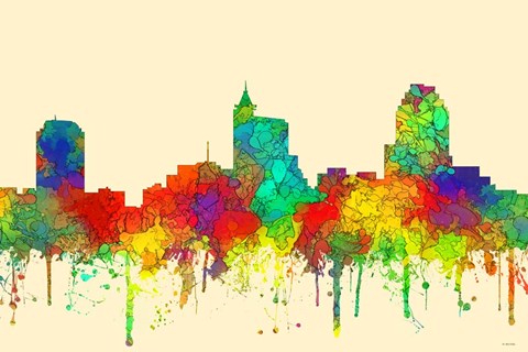 Framed Raleigh North Carolina Skyline-SG Print