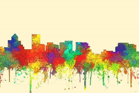 Framed Salem Oregon Skyline-SG Print