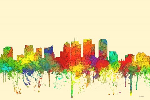 Framed Tampa Florida Skyline-SG Print