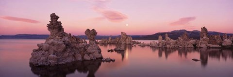 Framed Tufa Rock Formations in a Lake, Mono Lake, Mono Lake Tufa State Reserve, California Print