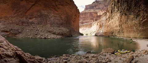 Framed Kayakers in Colorado River, Grand Canyon National Park, Arizona Print