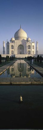 Framed Reflection of a Mausoleum in Water, Taj Mahal, Agra, India Print