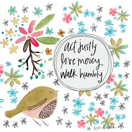 Framed Act, Love, Walk Print