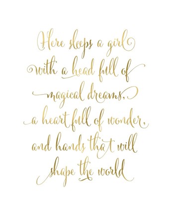 Framed Here Sleeps a Girl Print