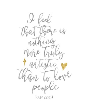 Framed Van Gogh Love People Quote Print