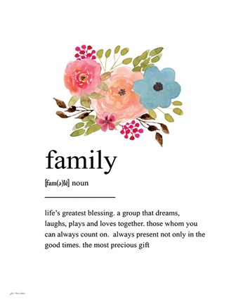 Framed Family Definition Print