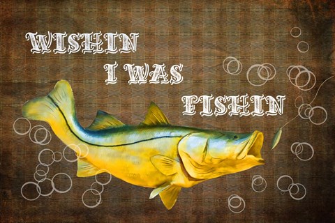 Framed Wishin I Was Fishin II Print