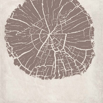 Framed Tree Stump Taupe Reverse Print