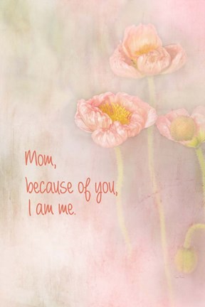 Framed Mom Because of You I Am Me Print