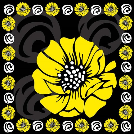 Framed Bold Yellow Flower X Print