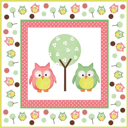 Framed Hoot Pink XII Print