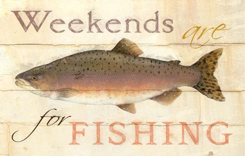 Framed Weekends Fishing Print