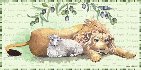 Framed Lion and Lamb Print