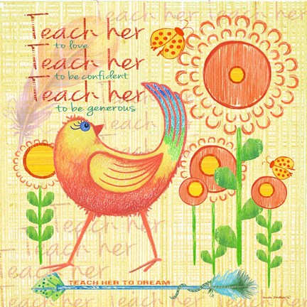 Framed Lil Bird I Print