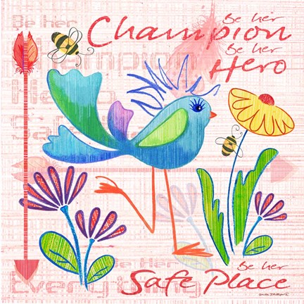 Framed Lil Bird V Print