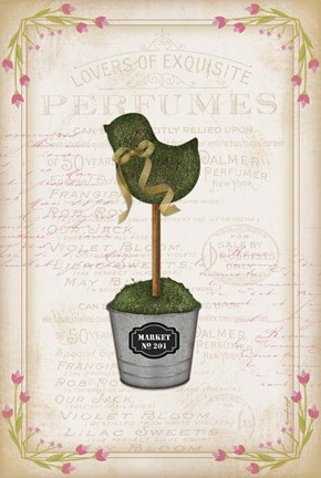 Framed Topiary Chick Print