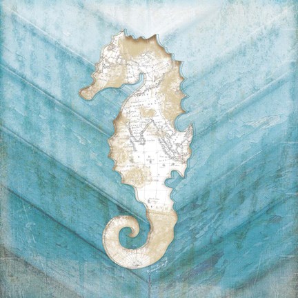 Framed Coastal Seahorse Print